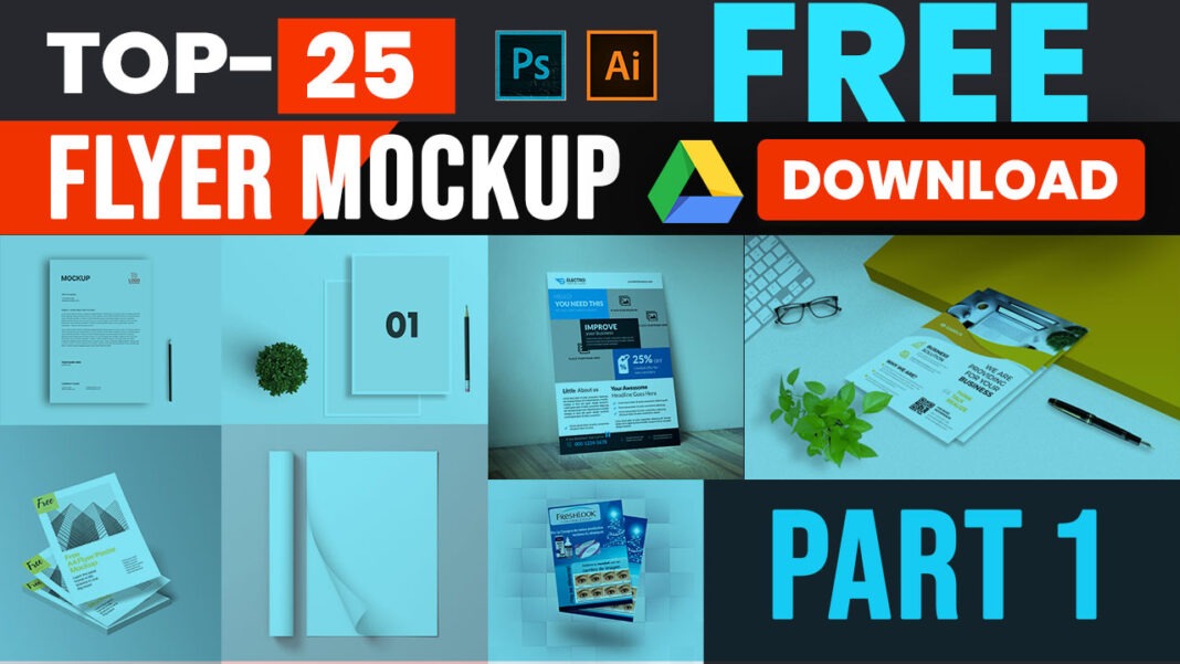 25+ Flyer Mockup PSD Templates Free Download 2022