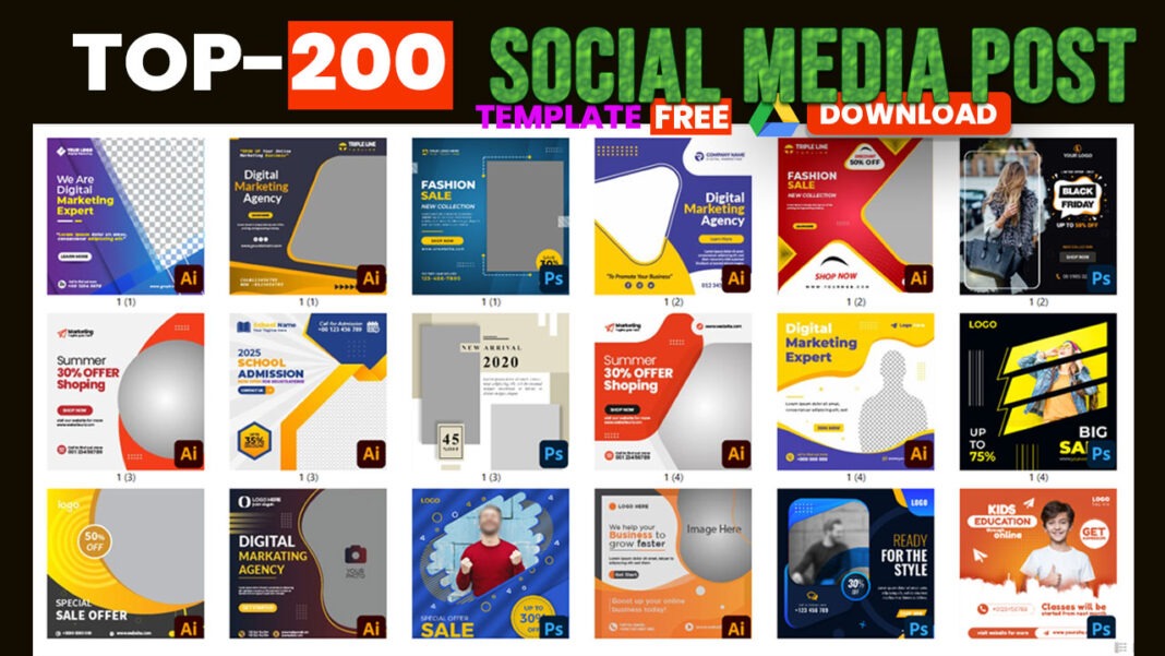 200+ Social media Post Design Free Download 2022