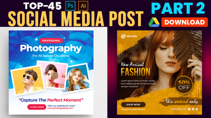45+ social media post design template free download