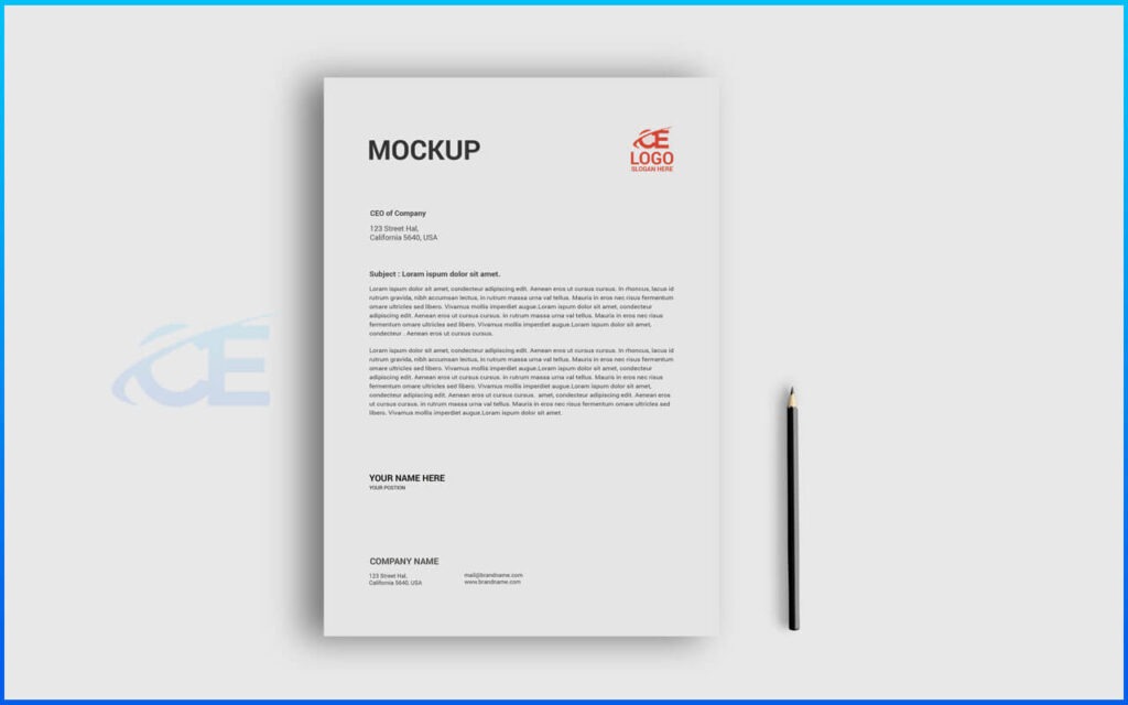 freeLetterhead Mockup PSD Template Free Download