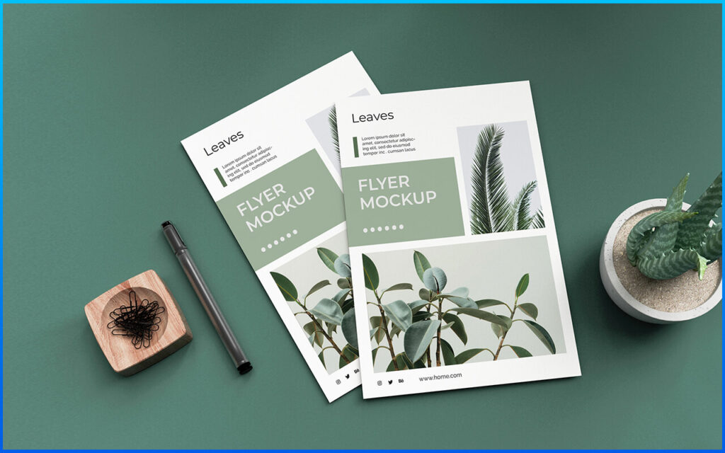 Minimal a4 flyer Psd mockup Free Download