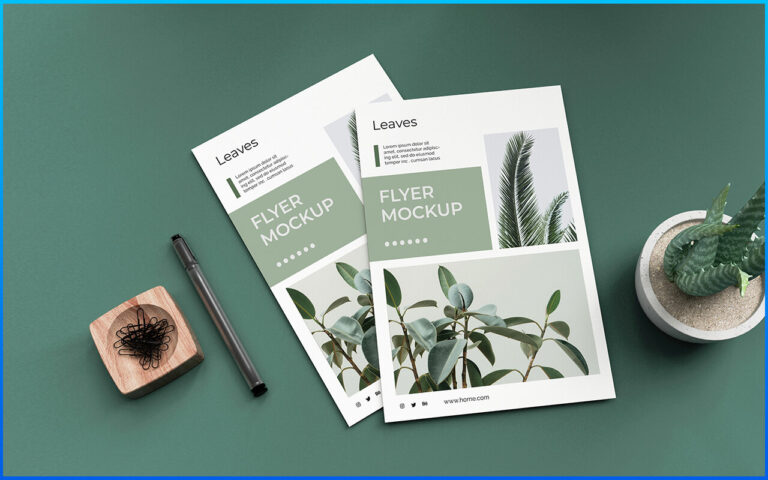 Minimal a4 flyer Psd mockup Free Download