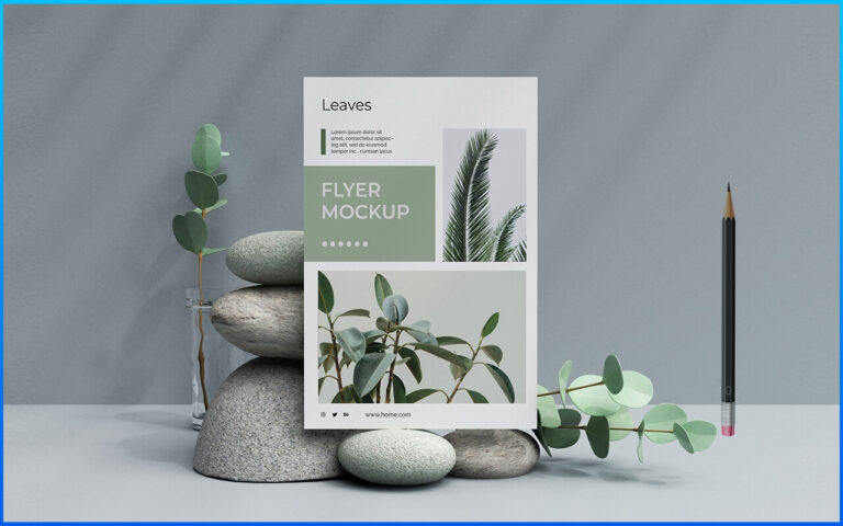 Professional a4 flyer mockup Photoshop Psd Free