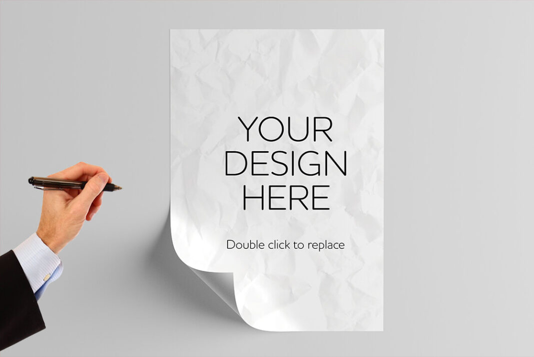 Realistic Flyer paper mockup Psd Template Free Download