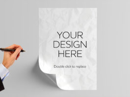 Realistic Flyer paper mockup Psd Template Free Download