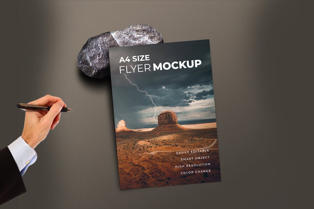Free Realistic Flyer Mockup Free Download