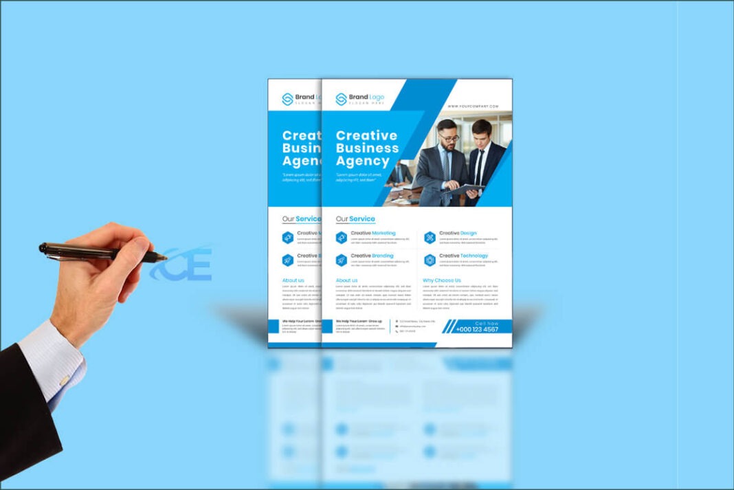 Corporate a4 Flyer Mockup Free PSD Template