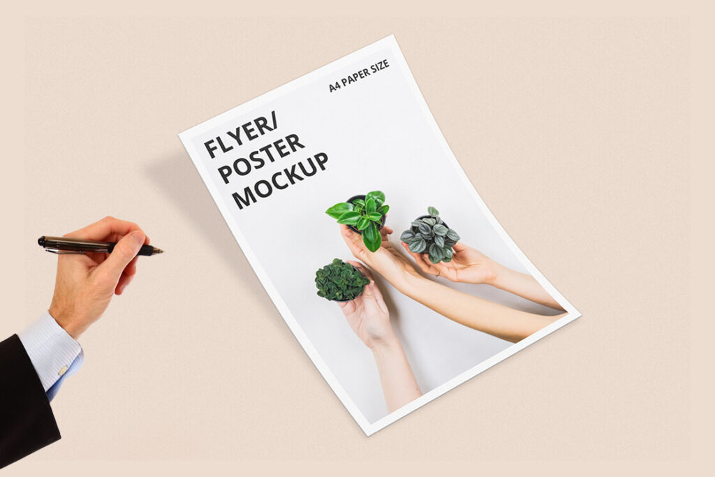 A4 flyer brochure mockup Free Download