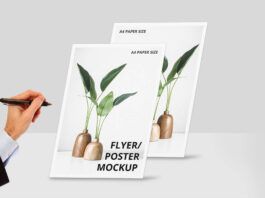 A5 Leaflet Flyer Mockup Psd Template Free Download