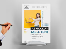 Editable Flyer stand mockup Free Download