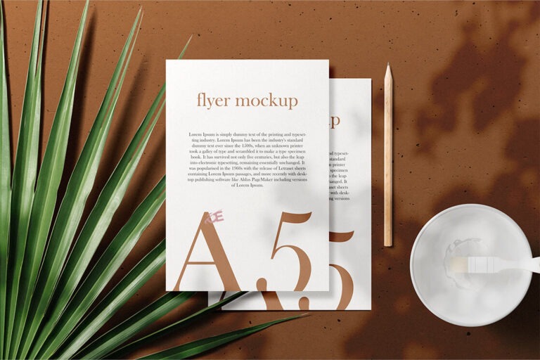 A5 Flyer Mockup Psd Free Download