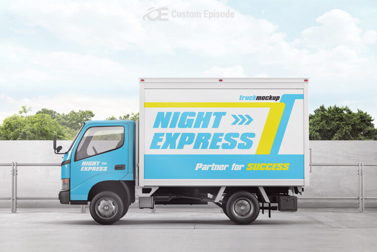 Truck wrap Design Mockup Free Download
