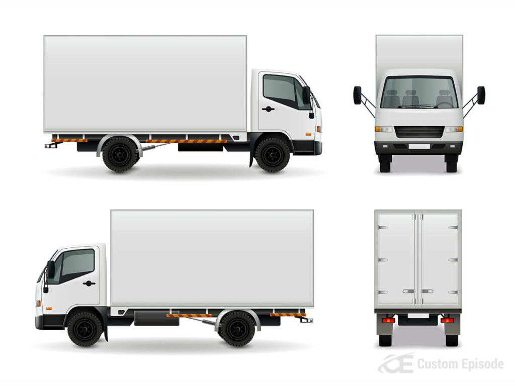Box truck mockup free Download