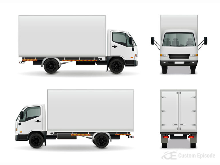 Box truck mockup free Download