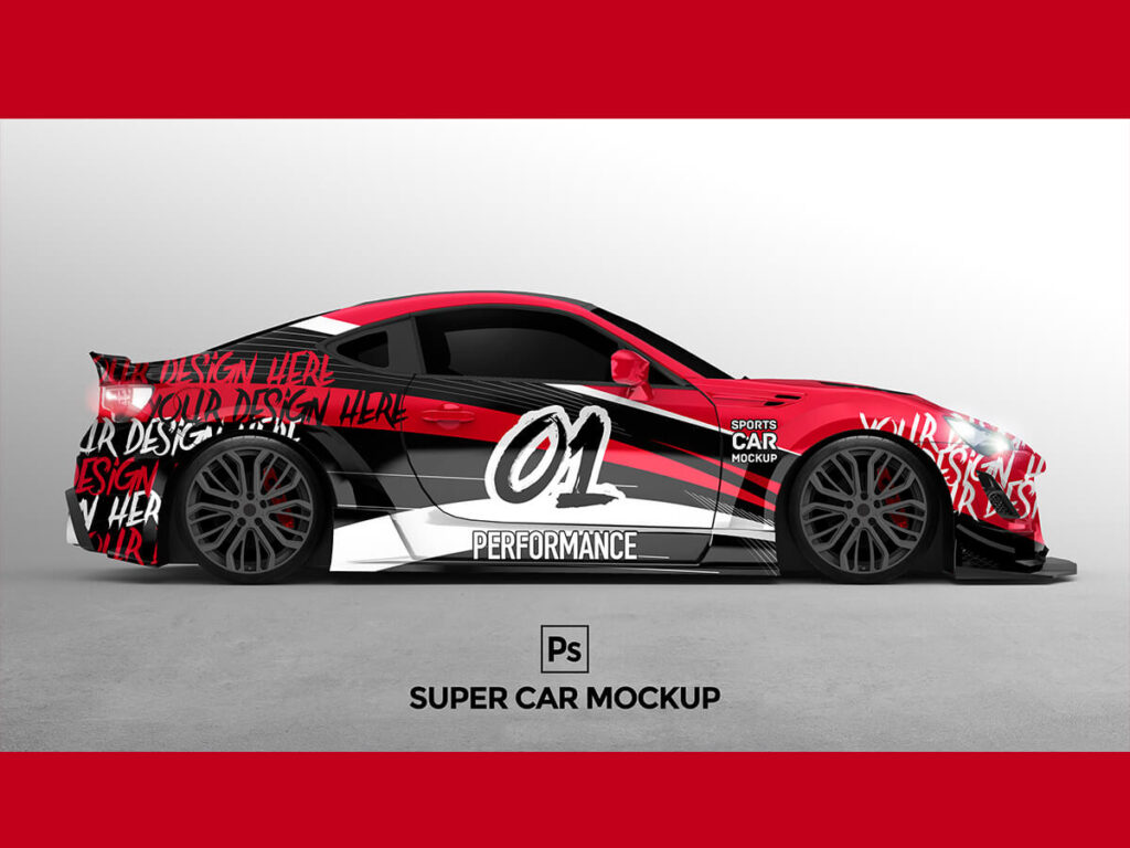 Sport car,vehicle mockup psd free download