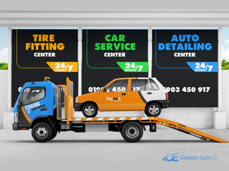 Contraction car van truck Best Vehicle mockup free download