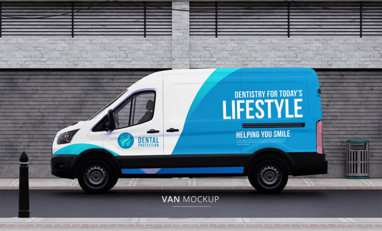 Vinyl van Mockup Free Download