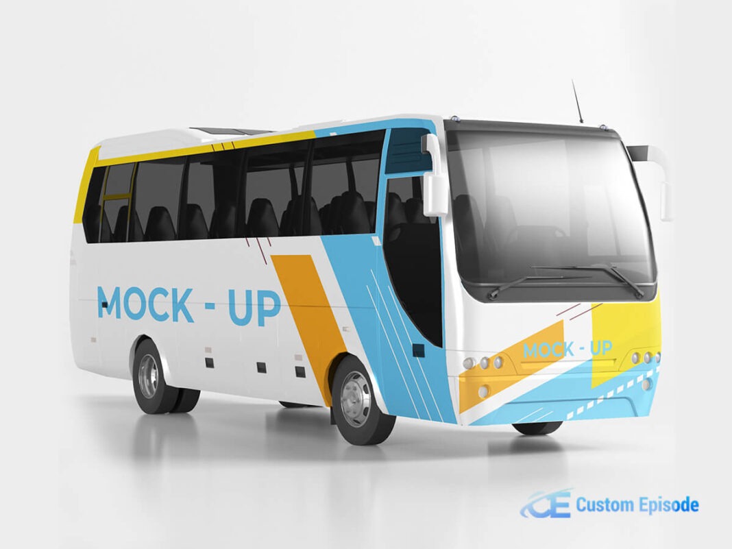 Bus Mockup psd Free Download