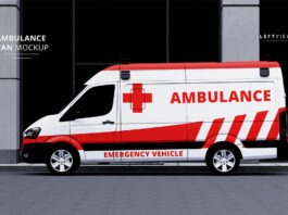 ambulance car all side viewmockup psd free download