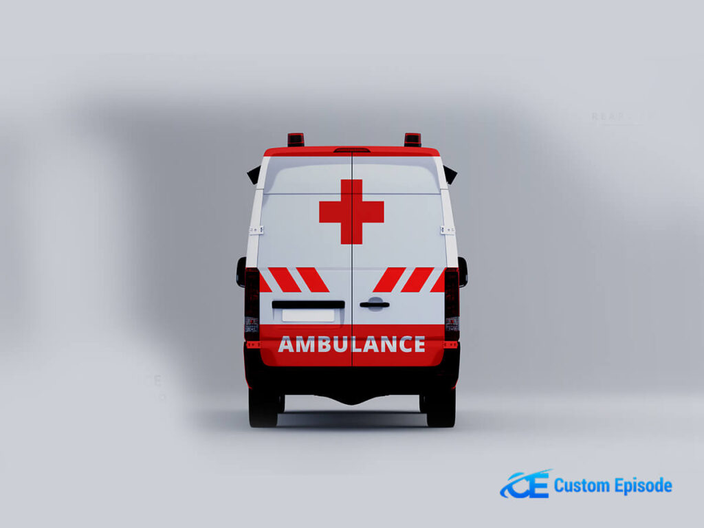 ambulance car all side view mockup psd free download