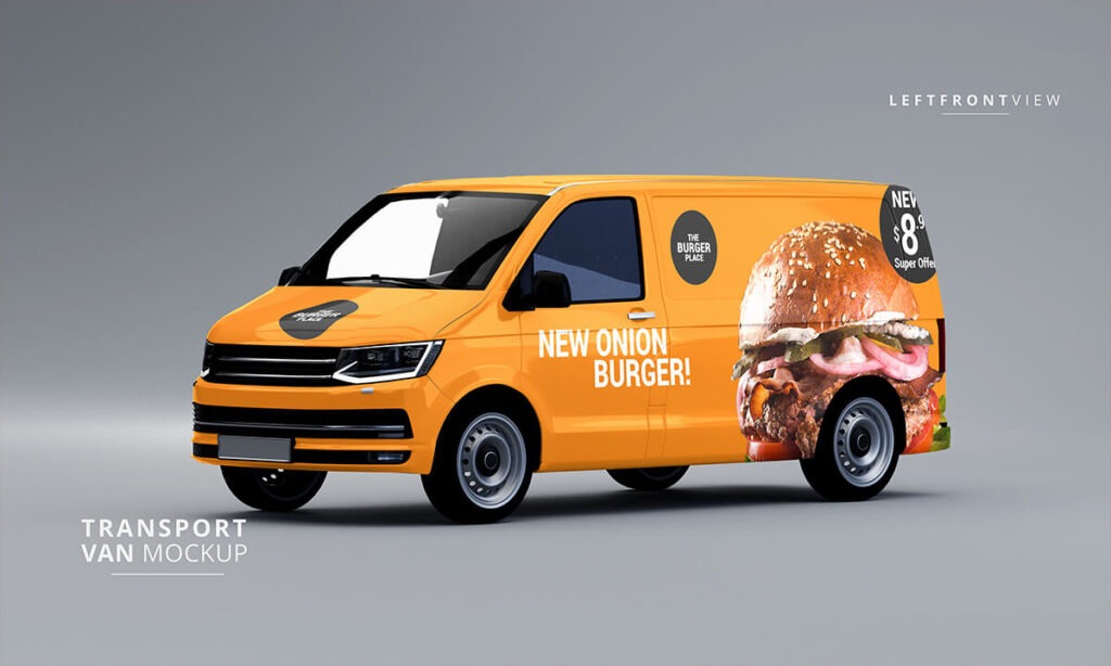 Transport van mockup free download