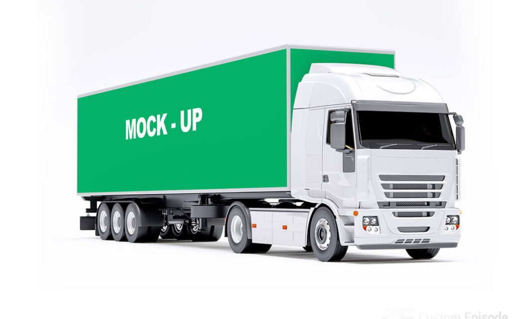 Truck Advertising Mockup Free Download