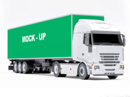 Truck Advertising Mockup Free Download