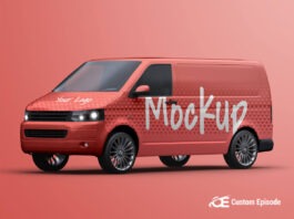 Vinyl Van Wrap Free PSD Mockup