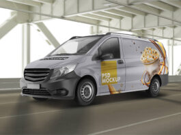 vinyl van wrap design free mockup