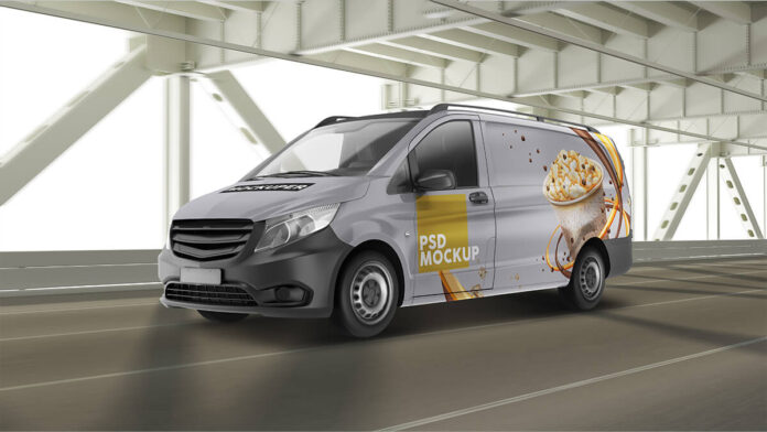 vinyl van wrap design free mockup