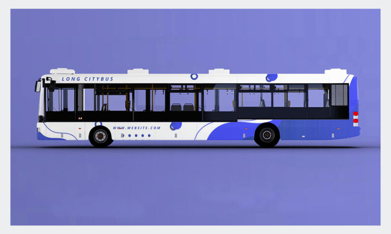 Bus Wrap Mockup PSD Free Download