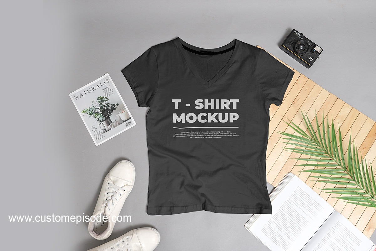 T-shirt Design Free Mockup Download - CUSTOMEPISODE