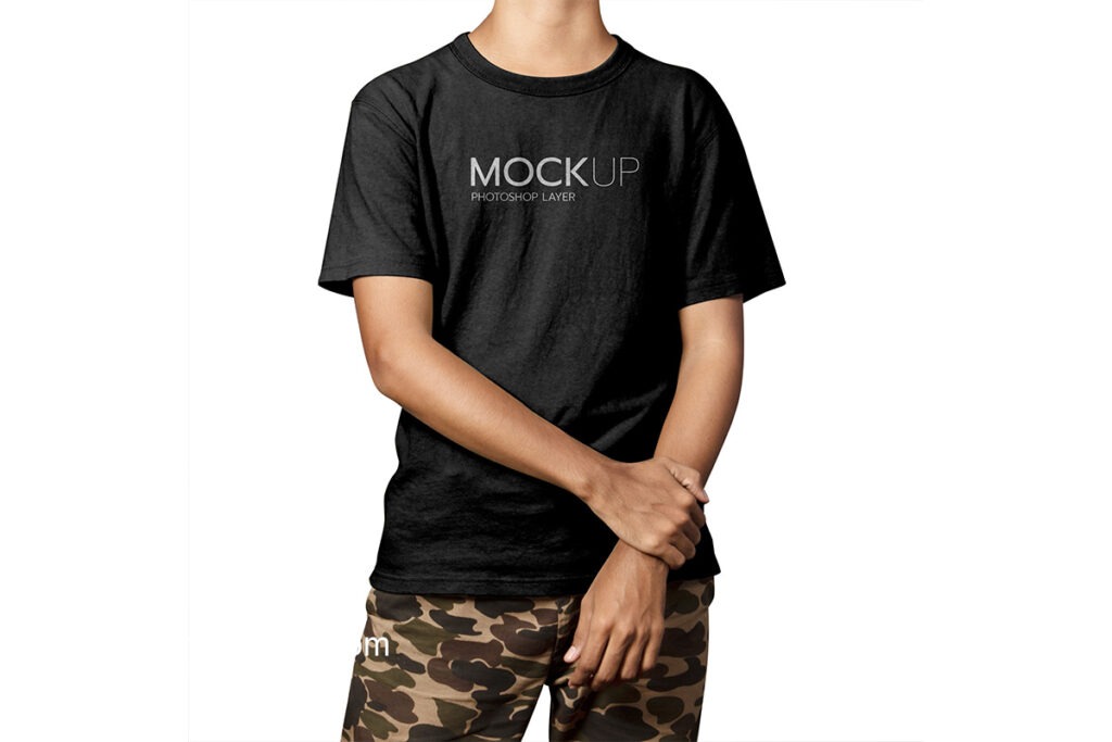 Black t-shirt mockup free download