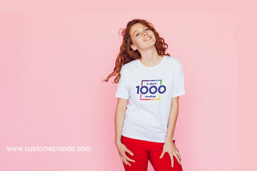 Female t-shirt mockup Free Psd