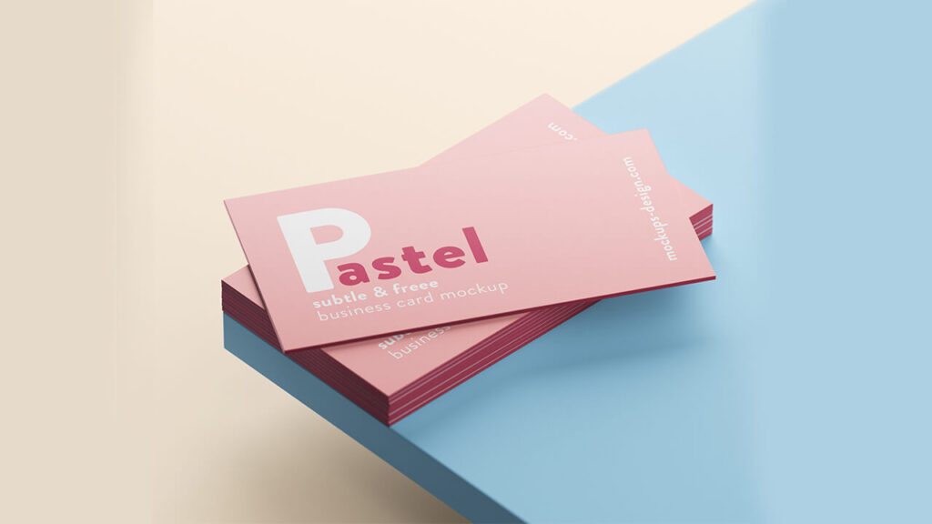 Metal business card mockup Free