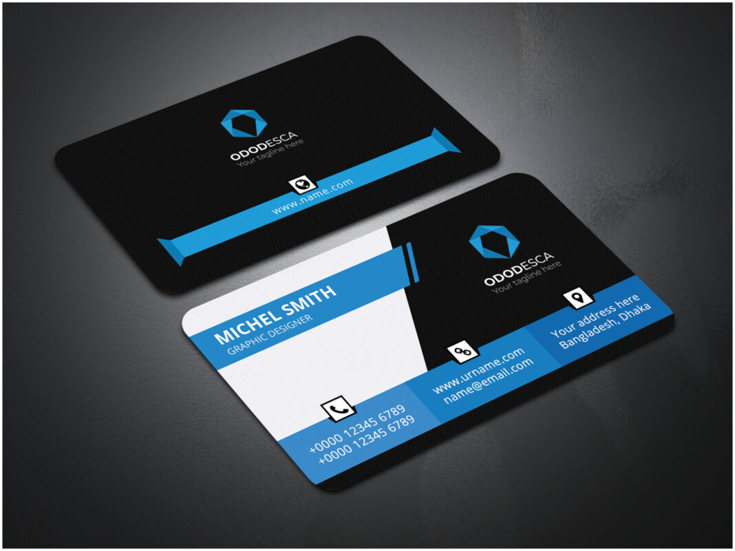 Glossy Business Card Mockup Free download
