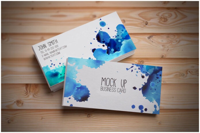Colorful Business Card Mockup Free Download