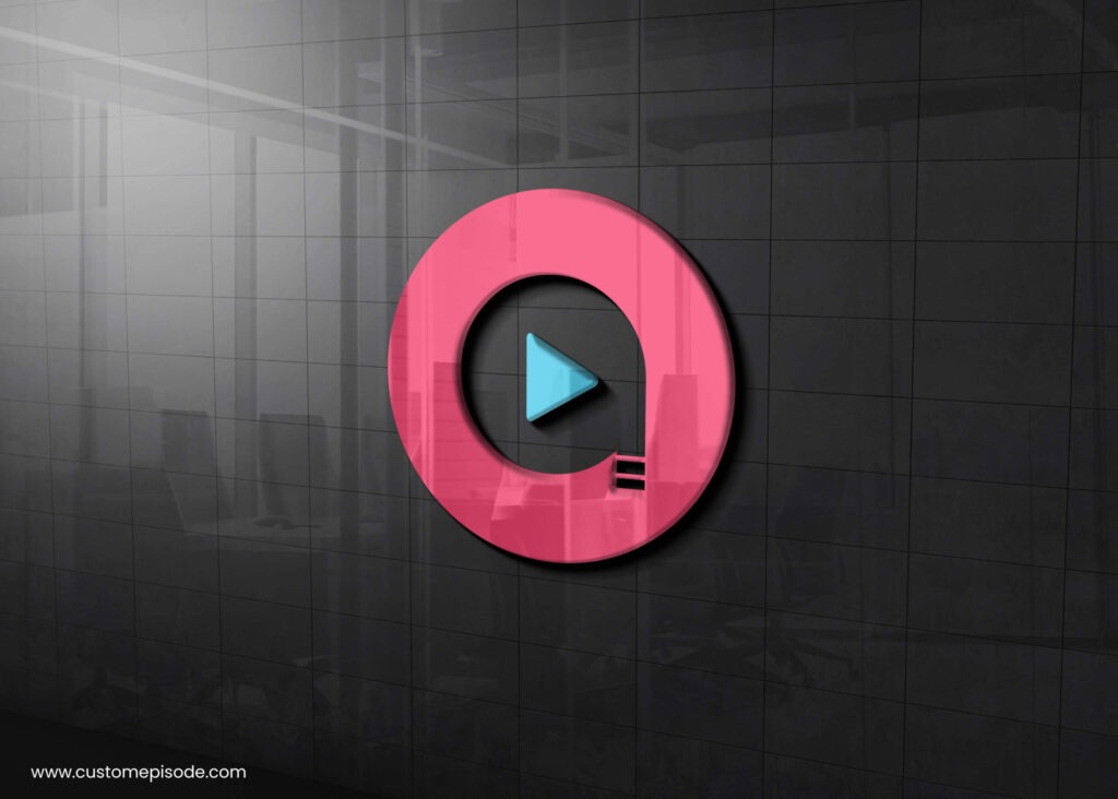 3d glass logo mockup free download