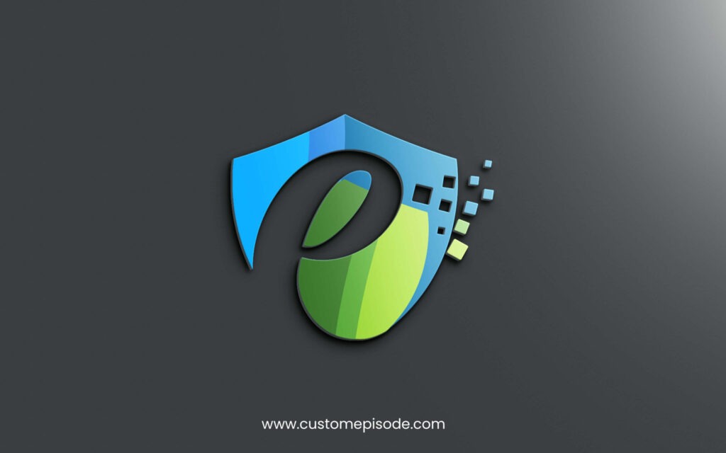 3d Logo mockup Black background