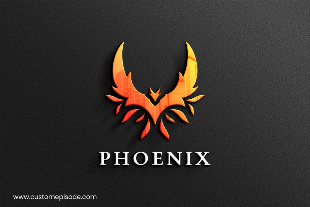 Abstract Bird Logo mockup free download