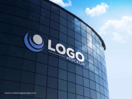 Building Facade Logo Mockup Free Download