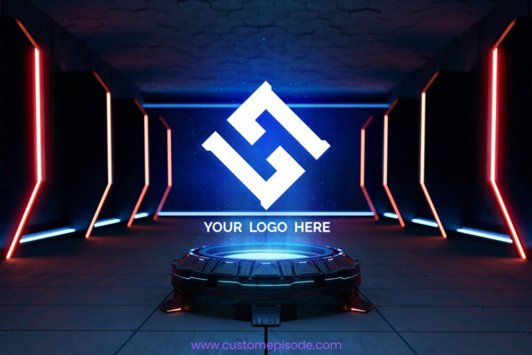 futuristic pedestal For logo mockup free Download