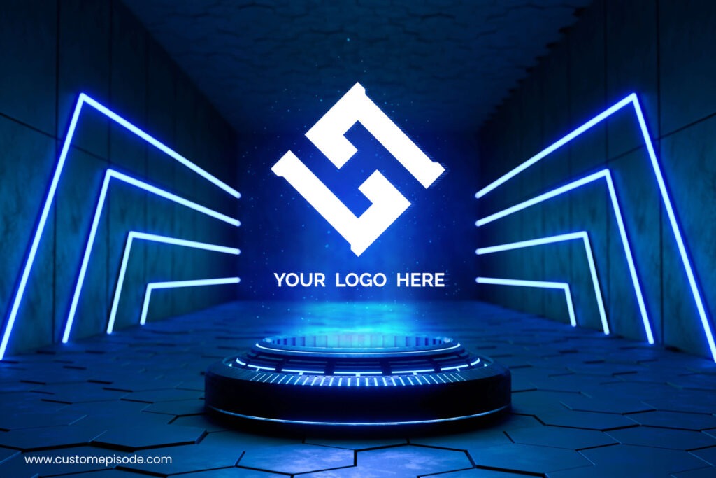Futuristic pedestal for logo mockup Free Psd