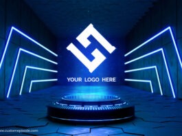 Futuristic pedestal for logo mockup Free Psd