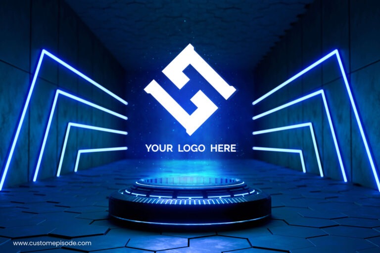 Futuristic pedestal logo mockup Psd Free Downloadlogo mockup PsdFuturistic pedestal logo mockup Psd Free Download