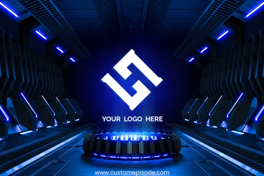 Neon light logo mockup Free Download