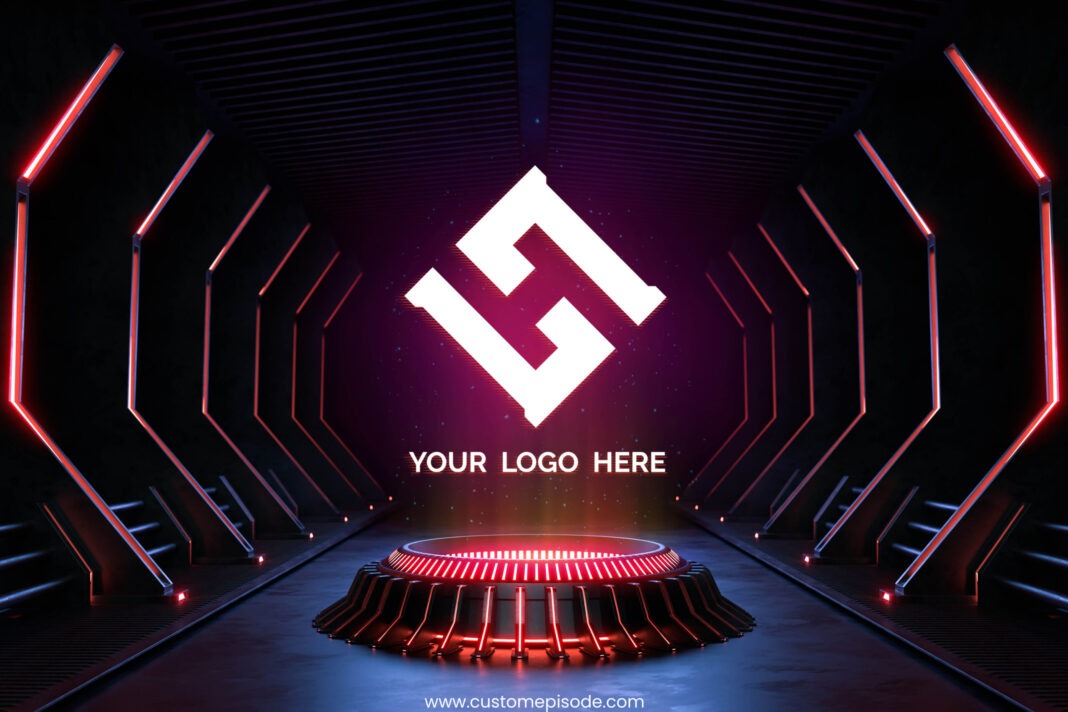 Futuristic logo mockup Free Download