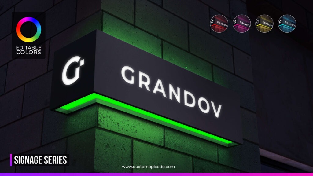 3D Store Light logo mockup free download