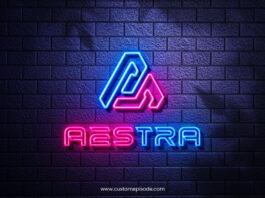 Neon Logo Mockup PSD Free Download