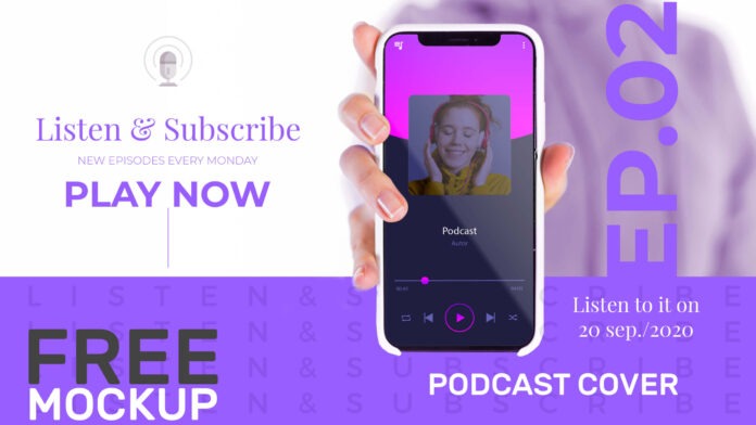 Podcast mockup Free Psd